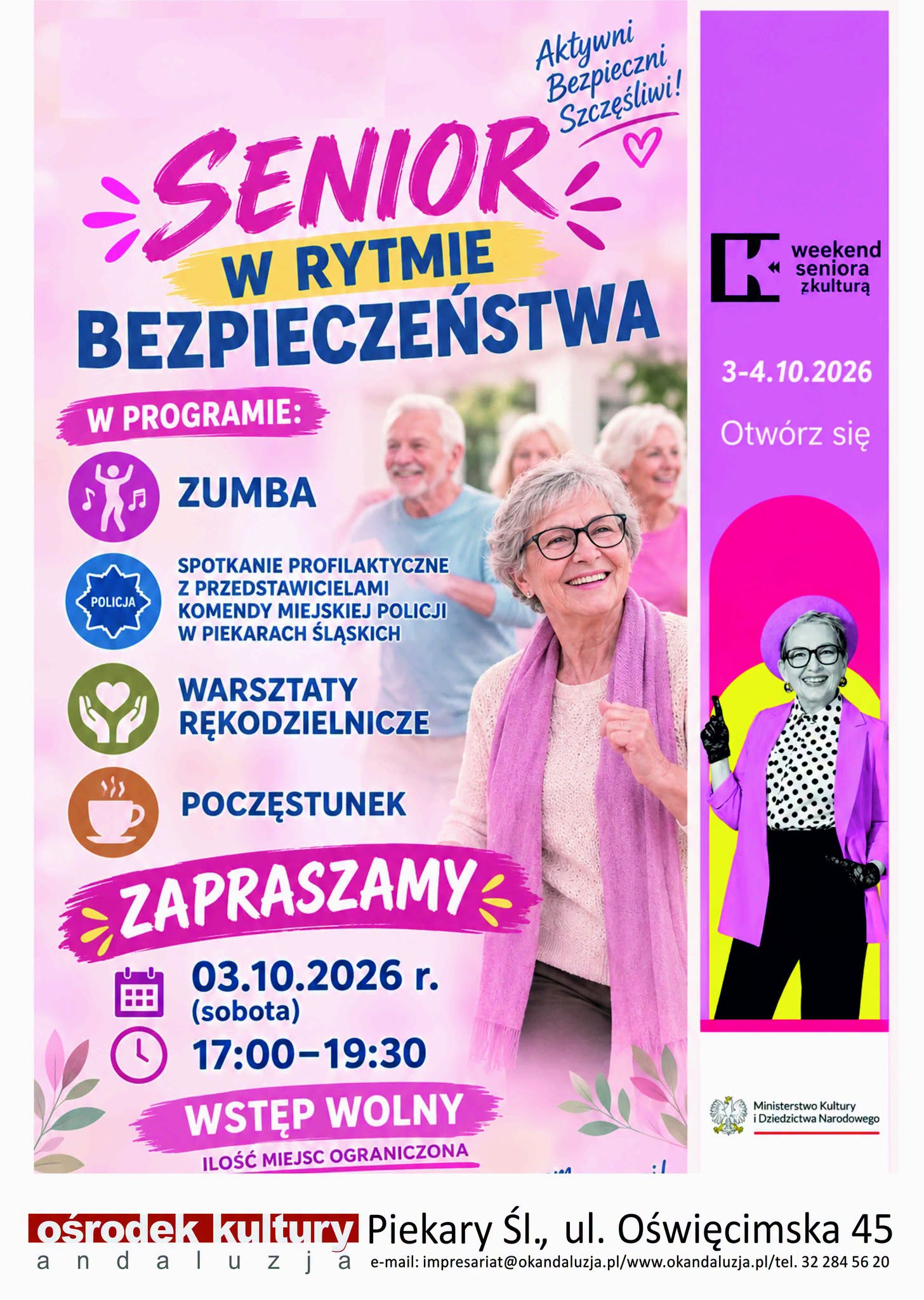 Senior w rytmie bezpieczeństwa w Ośrodku Kultury Andaluzja!!